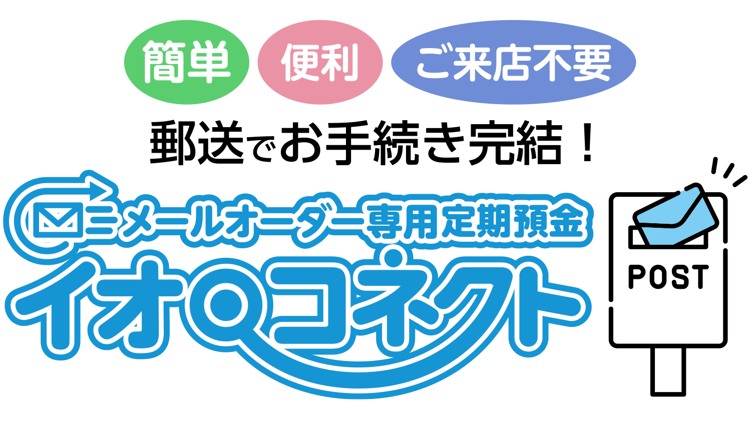 簡単・便利・ご来店不要　郵送でお手続き完結　イオ・コネクト